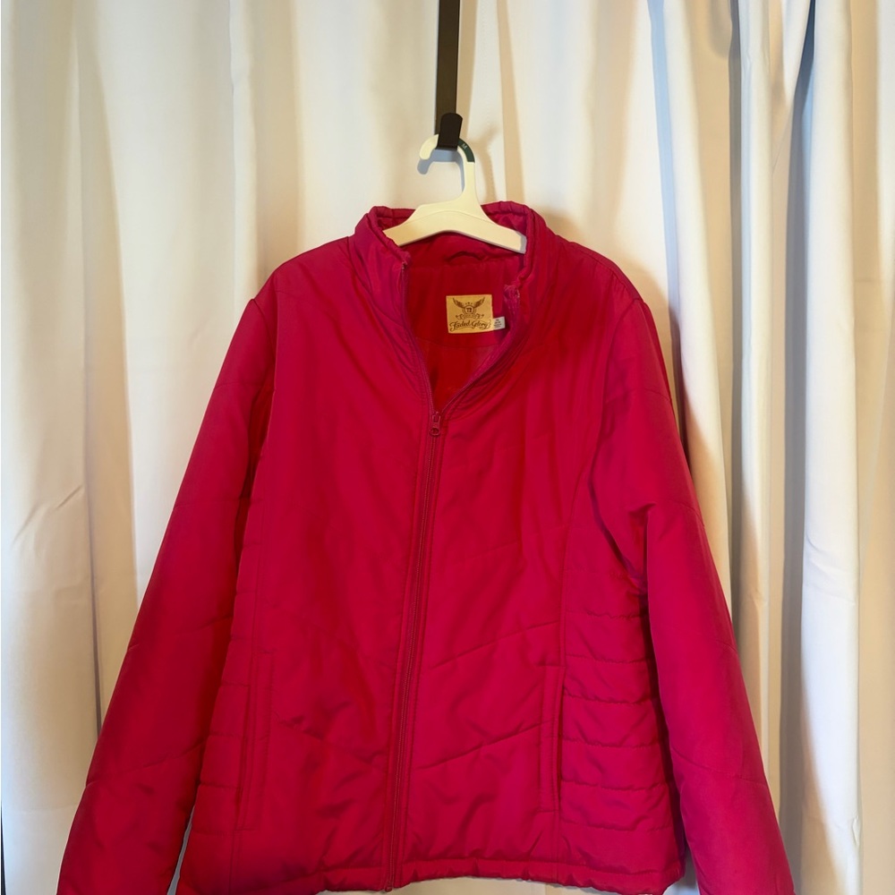 Faded Glory Bright Pink Puffer Jacket